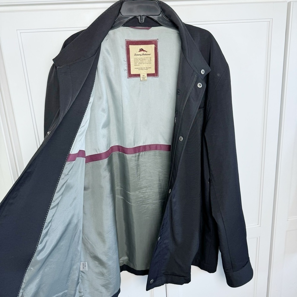Tommy Bahama Cotton/Nylon Blend Black Jacket XXL casual Everyday water resistant - Picture 6 of 13